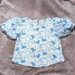 Floral Blue Top